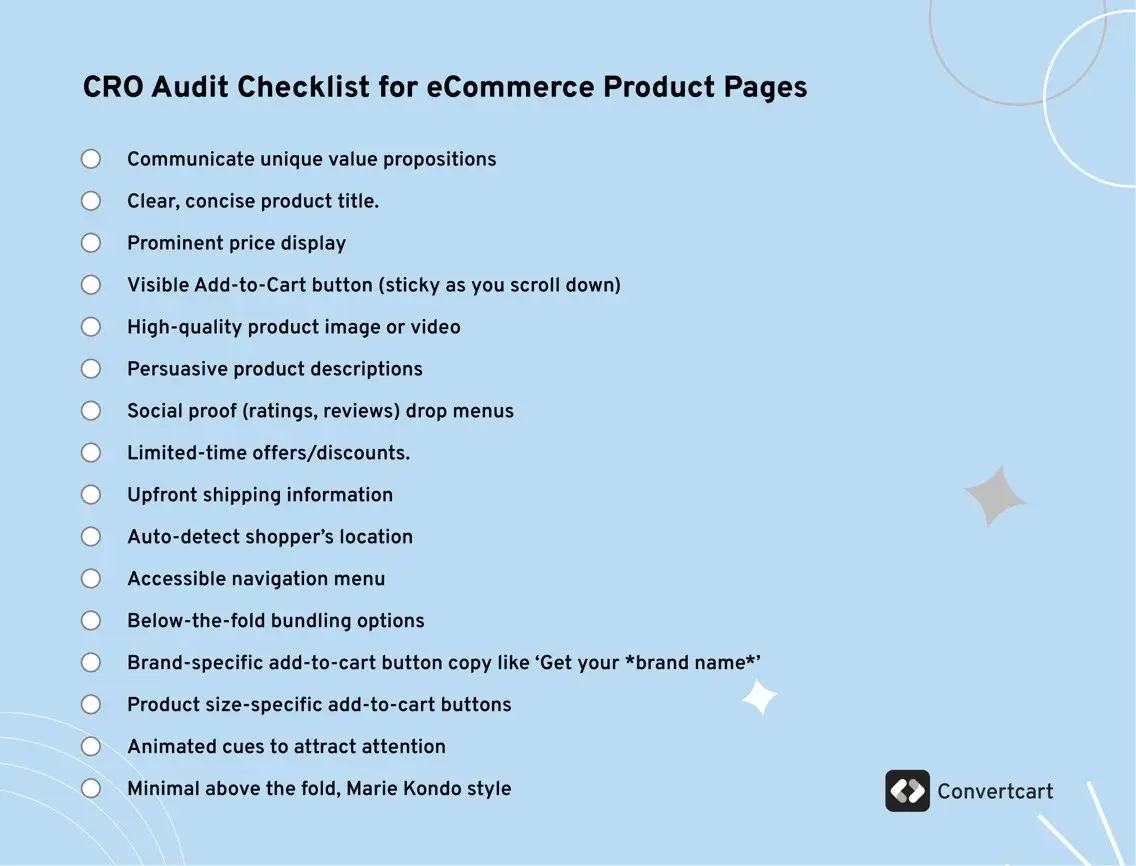 CRO Audit Checklist for More Product Page Conversion Rates